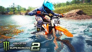 ANDEI DE MOTO na ÁGUA  Monster Energy SuperCross 2 [upl. by Selimah]