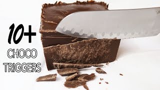 ASMR 10 CHOCOLATE TRIGGERS  The Sound of a Chocolate Cut NO TALKING [upl. by Okoyk]