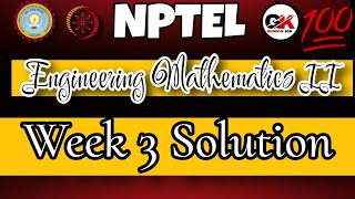 NPTEL Engineering Mathematics 2 Assignment 3 Solution week3 nptel [upl. by Marietta]