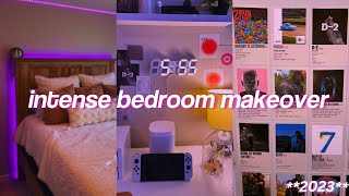 extreme bedroom MAKEOVER  tour new bed decor LOTS of unboxing  more 2023 [upl. by Nrol]