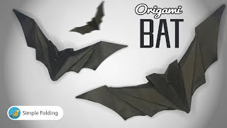 Fold an Easy Origami Bat Halloween Paper Craft Tutorial [upl. by Berns]