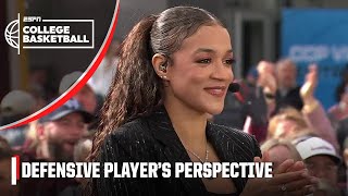 Andraya Carter breaks down how to stop Paige Bueckers and Caitlin Clark on defense 👀 [upl. by Nappie]