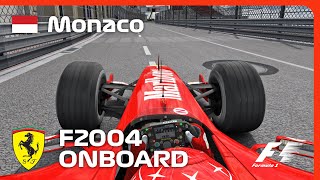 Ferrari F2004  Monaco Onboard Lap  Assetto Corsa [upl. by Ahsiat226]