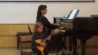 Anastasiia Tiurina 5 years old Minuet Bach [upl. by Raddatz679]