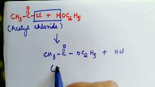 Reaction of Acetyl chloride with ethyl alcohol to give Ethyl acetate Organic Chemistry [upl. by Eeslek]