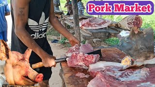 My Favourite Pork Market In Assam 🤤 l Balijan Wednesday Market  Weekly Pork Market [upl. by Prud]