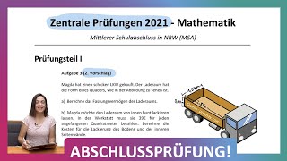 ZP 10 NRW Mathe 2021  Mittlerer Schulabschluss Realschule MSA  Teil 1 A3  Oberfläche Volumen LKW [upl. by Veleda8]