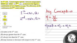 In \1\text st \ case Carnot engine operates between temperatures \300 K\ and \100 K\ [upl. by Nioe]