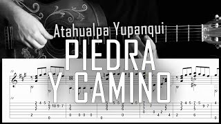 Piedra y Camino zamba  Fingerstyle guitar  Arreglo solista con partitura y tablatura [upl. by Ylrbmik]