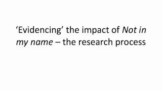 The Impact Agenda Not in my name Theatre Veritae by Alice Bartlett [upl. by Annair]