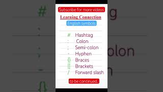 Learn English symbols writing speaking 🔥🔥shorts vocabulary symbols englishlanguage learning [upl. by Jamin589]