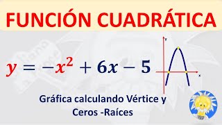 🧲 FUNCIÓN CUADRÁTICA con signo negativo  Gráfica Vértice Puntos de Corte  Juliana la Profe [upl. by Atinid]