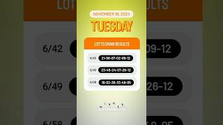 642 649 658 Live Draw Lotto Result  November 19 2024 Tuesday 9 PM lottery lottoresulttoday [upl. by Munafo]