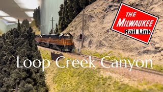 Loop Creek Canyon to Avery Idaho The Milwaukee Road in HO scale [upl. by Ymaj]