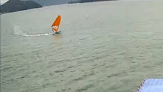 Raceboard duck jibe lightwind [upl. by Alraep]