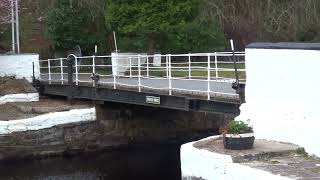 The historic 1871 Oakfield Swing Bridge on the Crinan Canal at Lochgilphead Argyll Scotland 9324 [upl. by Ilrac]