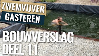 Luchtleiding installeren en de laatste stappen Zwemvijver  Bouwverslag zwemvijver Gasteren deel 11 [upl. by Animlehliw]