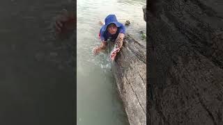 The water flows too fast funny viral shortvideo fishing foryou strange [upl. by Reube]