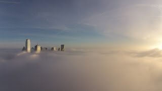 12914  Above the Fog  Downtown Dallas Sunrise via Drone [upl. by Saucy]