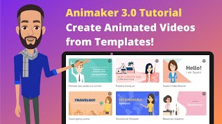 Animaker Tutorial 30  How to create animated videos using templates [upl. by Akienom462]