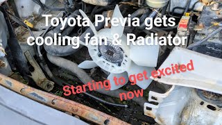 Toyota Previa Cooling Fan amp Radiator installation [upl. by Gian]