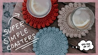 Easy Crochet Coaster Pattern for Beginners  Free Stash Busting Project [upl. by Aniled]