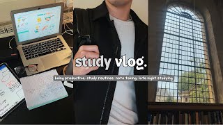 study vlog  being productive study routines notetaking late night studying [upl. by Adiehsar722]