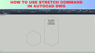 Stretch objects AutoCAD 2024  how to stretch in autocad [upl. by Herrington]