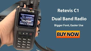 Retevis C1 Waterproof Noise Reduction 5W Dual Band Two Way Radio [upl. by Ojyllek648]