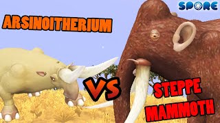 Arsinoitherium vs Steppe Mammoth  Cenozoic Era Battle S2E14  SPORE [upl. by Joeann]