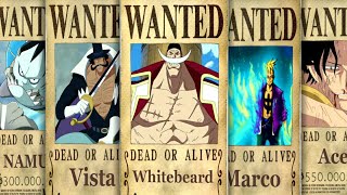 One Piece  WHITEBEARDs Crew Members BOUNTIES  Prediction [upl. by Roger]