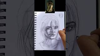 Ana de armas sketch gujratiyoutubers shortsviral dailyart portraitart [upl. by Ilaire]