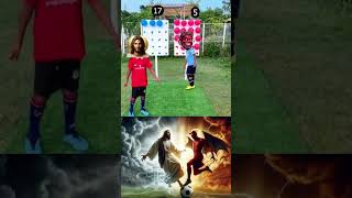 Jesus 👼 Vs Devil 👿 Football Toss with Knee Challenge🥅⚽️ jesus devil shorts [upl. by Gough]