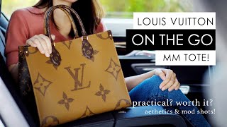 Louis Vuitton On the Go Tote MM  DETAILS WHAT FITS amp MOD SHOTS [upl. by Andel]