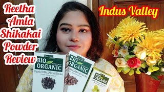 Indus Valley Bio Organic Shikakai Reetha Amla Powders 100 Natural Powder REVIEW [upl. by Boyse]