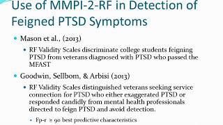 MMPI2RF Use in Trauma and StressorRelated Disorders [upl. by Susanetta]