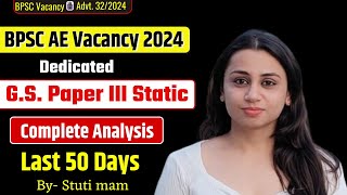 BPSC AE Vacancy  2024  General Studies  Complete analysis ByStuti mam  bpscae2024 [upl. by Procter]