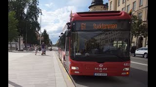 Sweden Stockholm ride with bus No 61 from Odenplan to Ruddammen [upl. by Gena174]