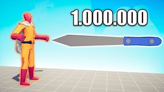 1000000 DAMAGE KNIFE vs UNITS  TABS  Totally Accurate Battle Simulator 2024 [upl. by Natika632]