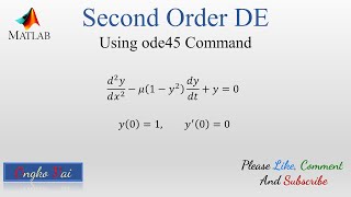 Solving 2nd order ODE using MATLAB  Course Demo [upl. by Elaval]