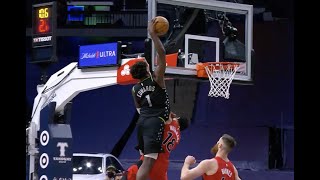 Rookie Anthony Edwards Throws Down Poster Dunk Of The Year Against Raptors [upl. by Alyahs]