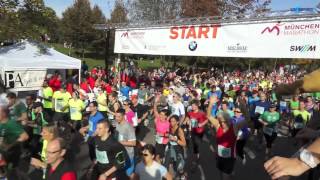 Start 10 km Lauf beim München Marathon 2014 12102014 [upl. by Esiuqcaj]