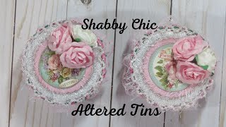 Shabby Chic Altered Tin  Stamperia  Pink Christmas [upl. by Assenal]