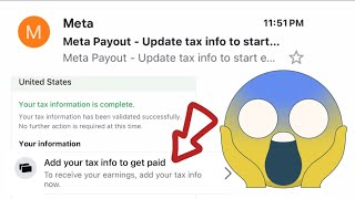 UPDATE YOUR TAX INFORMATION TO GET PAID META TAX INFOPAYOUT [upl. by Annairt]