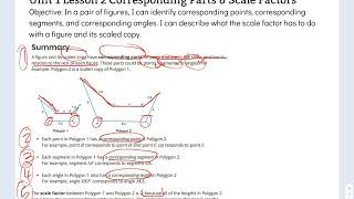 Illustrative Math 7th Grade Unit 1 Lesson 2 Corresponding Parts and Scale Factors [upl. by Enyrb]