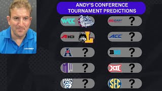 Andy Katzs 2024 mens basketball conference tournament predictions [upl. by Niotna]