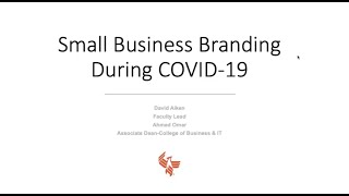 Small Business Branding During COVID19 [upl. by Etienne]