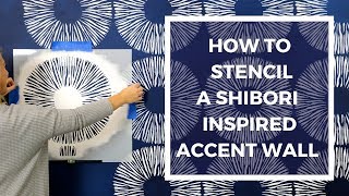 How To Stencil a Shibori Inspired Accent Wall On a Colorwashed Wall [upl. by Ervin650]