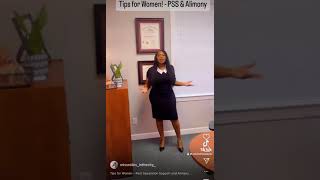 Tips for Women   Alimony and PSS [upl. by Cochard]