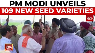 PM Modi Unveils 109 Highyielding Climateresilient Crop Varieties  India Today [upl. by Ynnus]